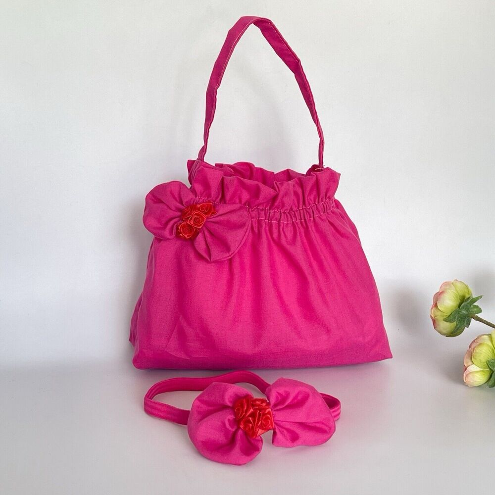 Girls Accessories Pink Purse Bag & Headband Set With Bow - Picture 12 of 15